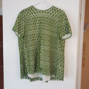 Tory Burch green short sleeve top